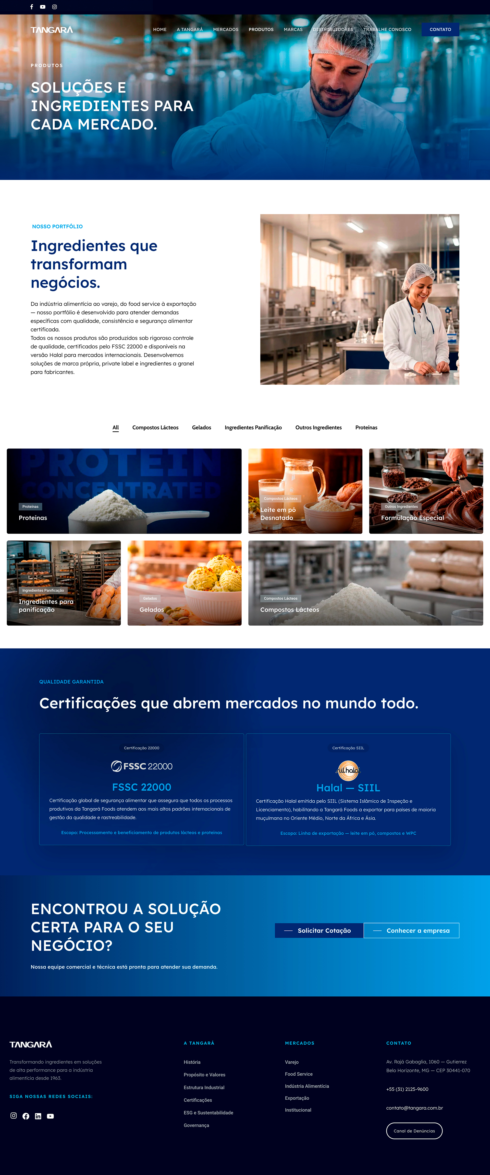 Tangará Foods — Produtos